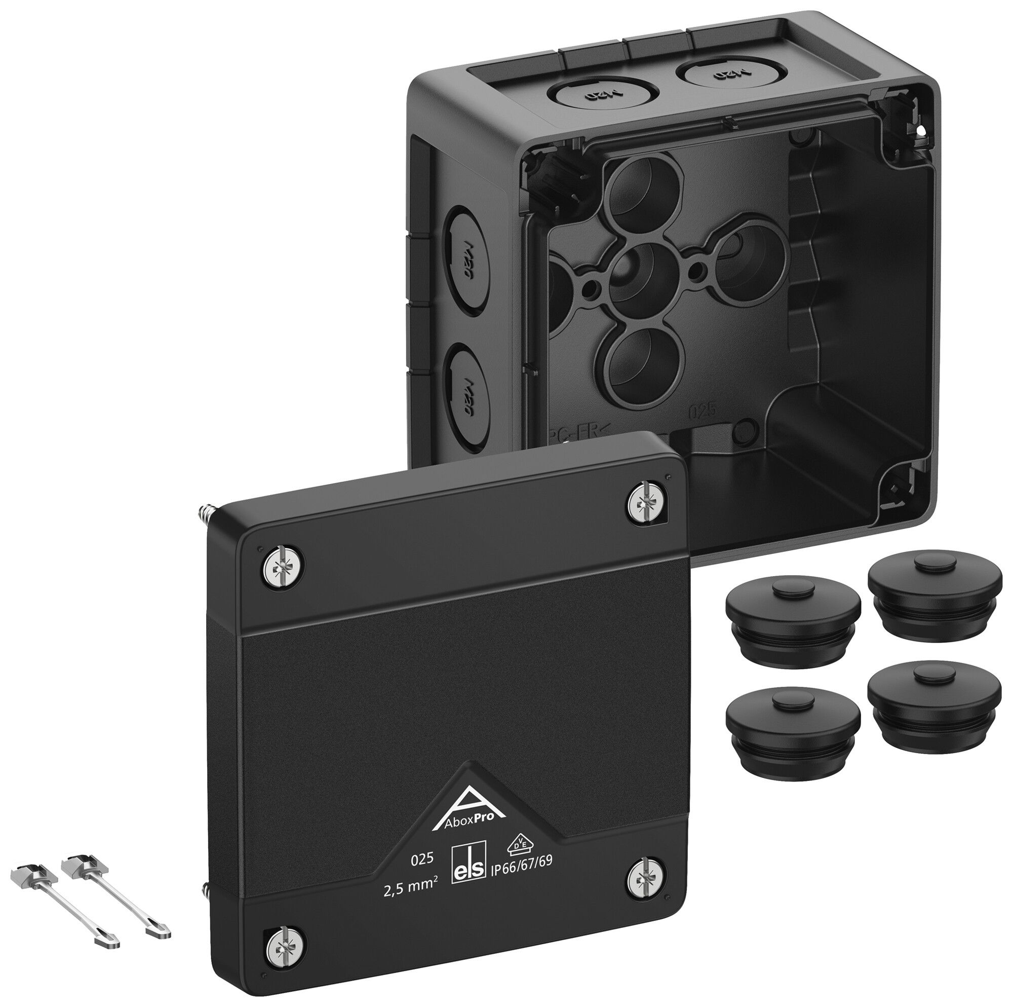 Boîte de dérivation AP Spelsberg Abox Pro 025-L/sw 92×92×60mm IP69 no