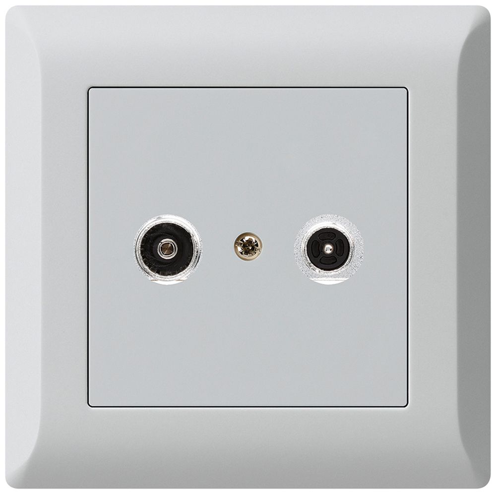 Prise antenne ENC kallysto.line R/TV 14dB 2GHz gris clair