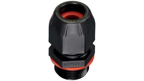 Schwarz mit Gegenmutter und Zugentlastung