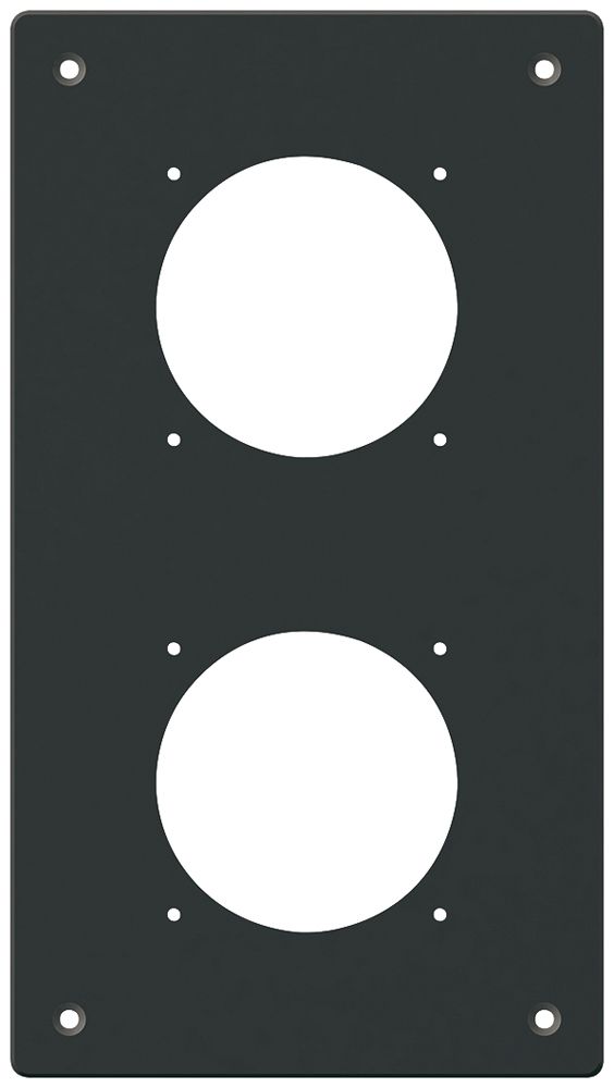 UP-Montageplatte robusto 2×1 Aluminium, schwarz