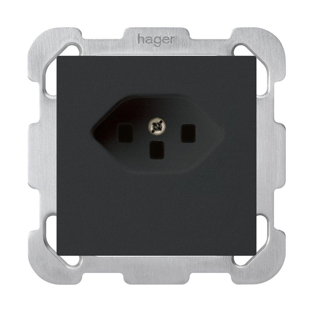 Prise ENC kallysto T23 noir bornes à vis avec plaque de fixation