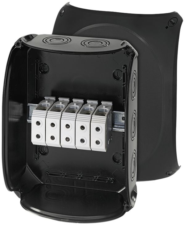 Boîte de dérivation AP Hensel KF B avec bornes 5×35mm² noir