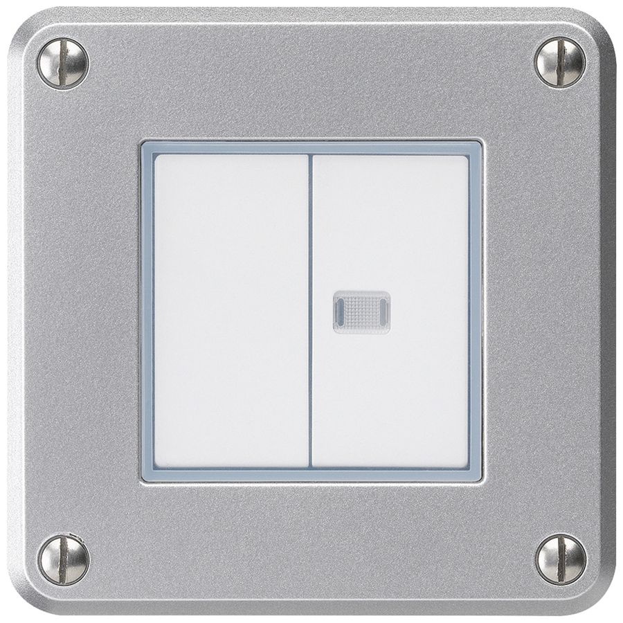 Interruttore INC robusto IP55 schema 3/contatto pulsante 1×illuminato alluminio