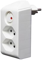 Abzweigstecker cleverLINE 2×T13 Schalter 300° ohne Aufhänger weiss