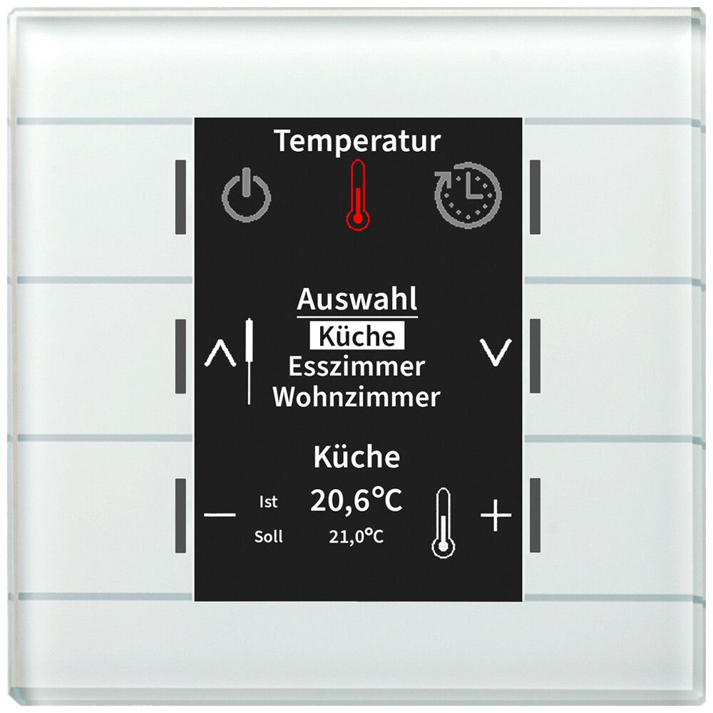 Appareil de contrôle KNX ENC MDT BE-GBZW.01 6t écran verre blanc