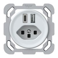 UP-USB-Ladesteckdose origin 1×USB-A 1×USB-C 3000mA 5V mit Typ 23 weiss