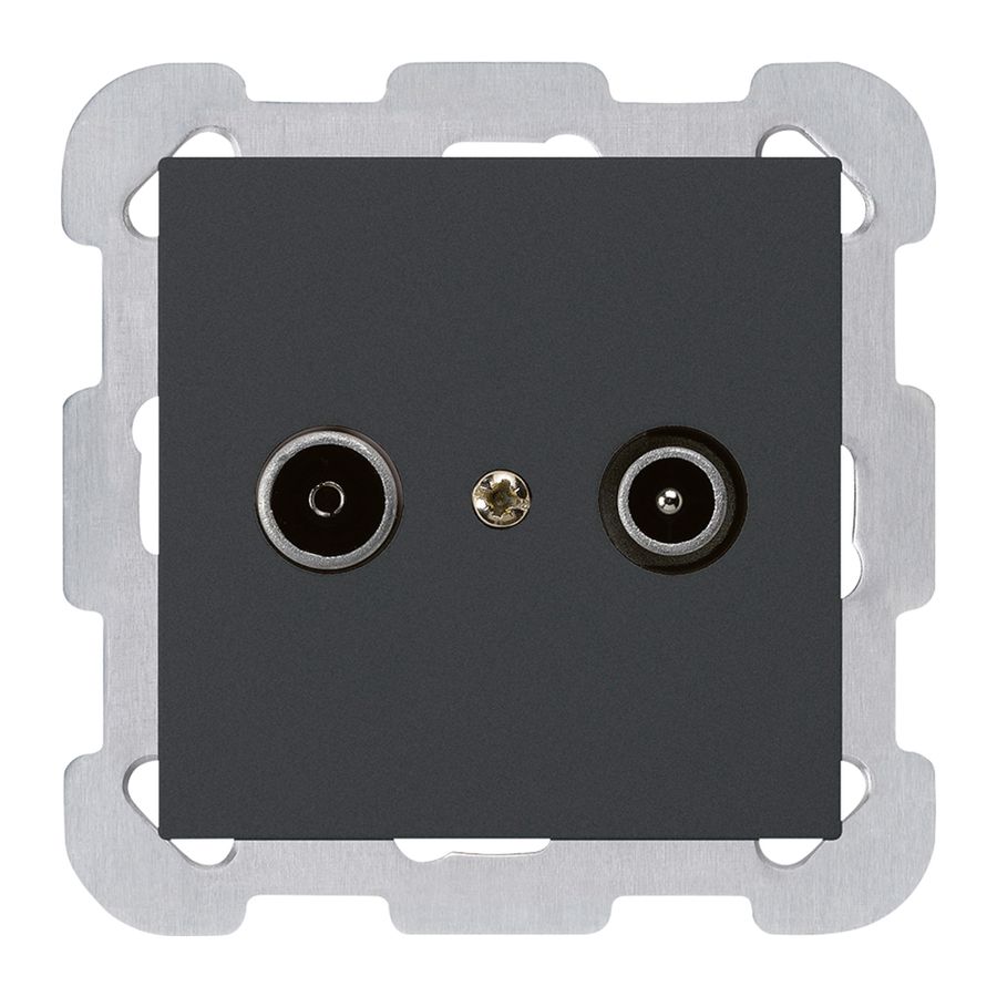 Prise de passage ENC kallysto R/TV 23dB noir avec plaque de fixation