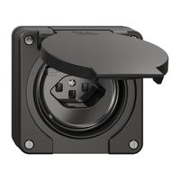 NUP-FI-Steckdose NEVO, 30mA, Typ 23, mit Anschlussklemmen, schwarz