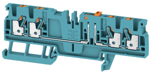 Borne de test sectionnable Weidmüller ADT PUSH IN 2.5mm² 4 connex.TS35 bleu