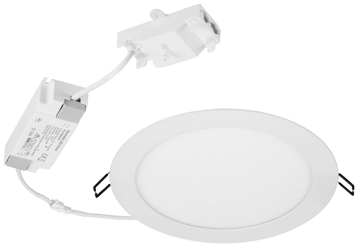 Downlight LED Sylvania Flat 205 24W 2250lm 4000K IP44 120° VAR Ø226mm blanc