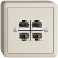 Prise AP 4×RJ45/s 4P sép.EDIZIOdue crema ITplus