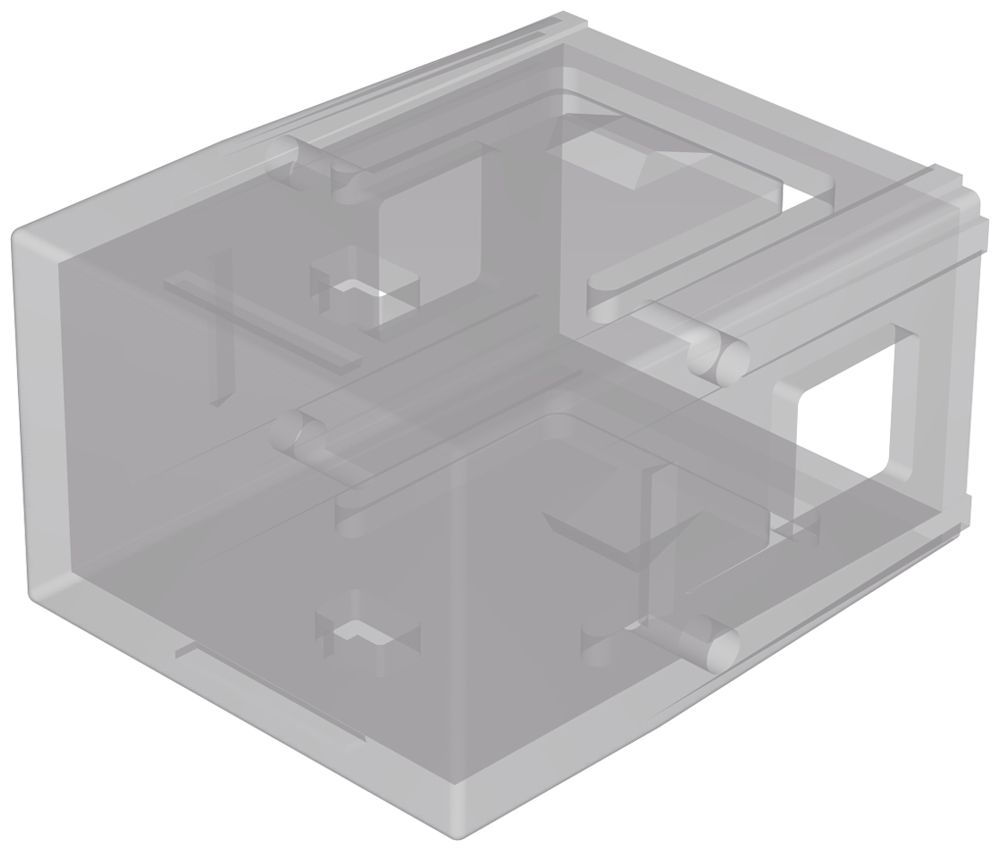 Capot à poussoir EAO02 17×25mm translucide, blanc