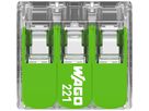 Borne de connexion WAGO Green Range 3L 0.5…6mm² avec levier vt transparent