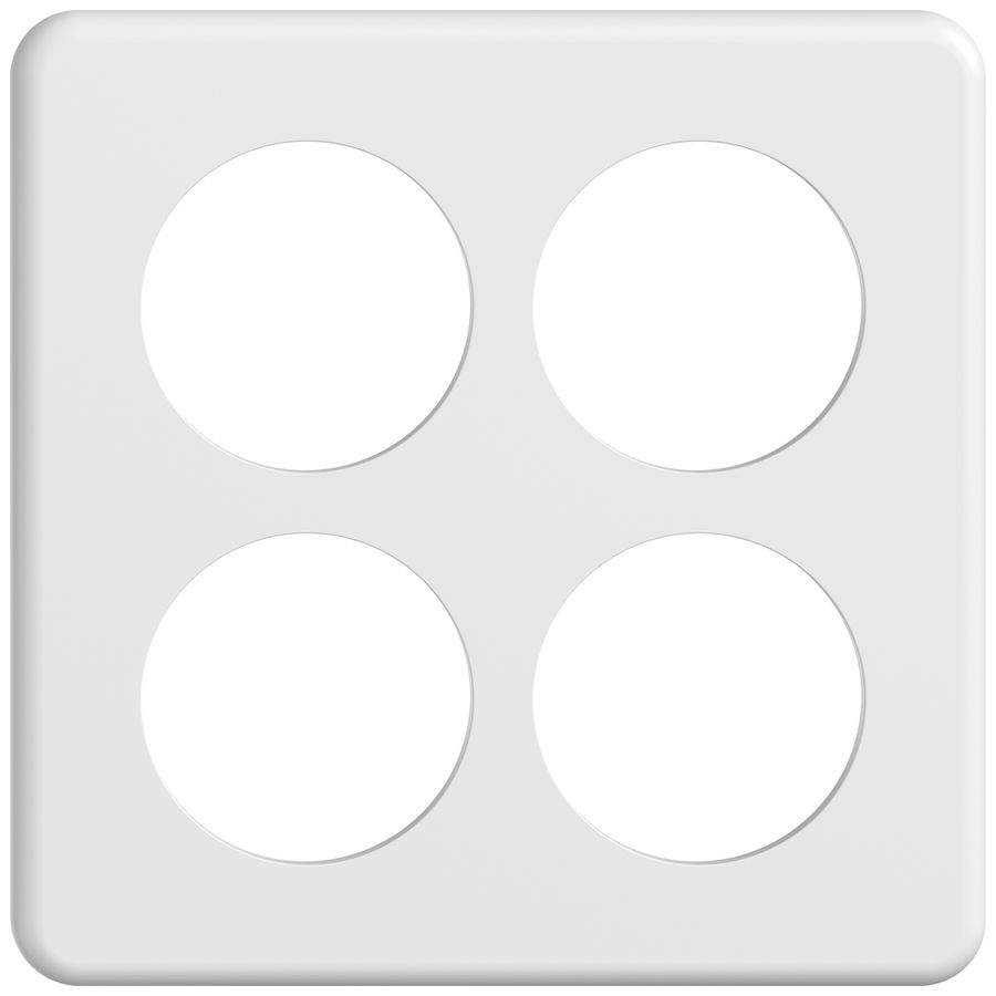 UP-Abdeckplatte STANDARDdue SNAPFIX® 2×2 4×Ø50 150×150mm ws