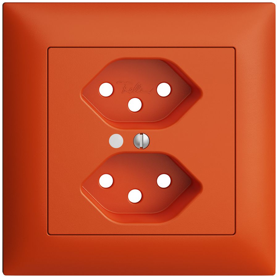 UP-Frontset EDIZIOdue orange 88×88mm 2×T13 mit Linse