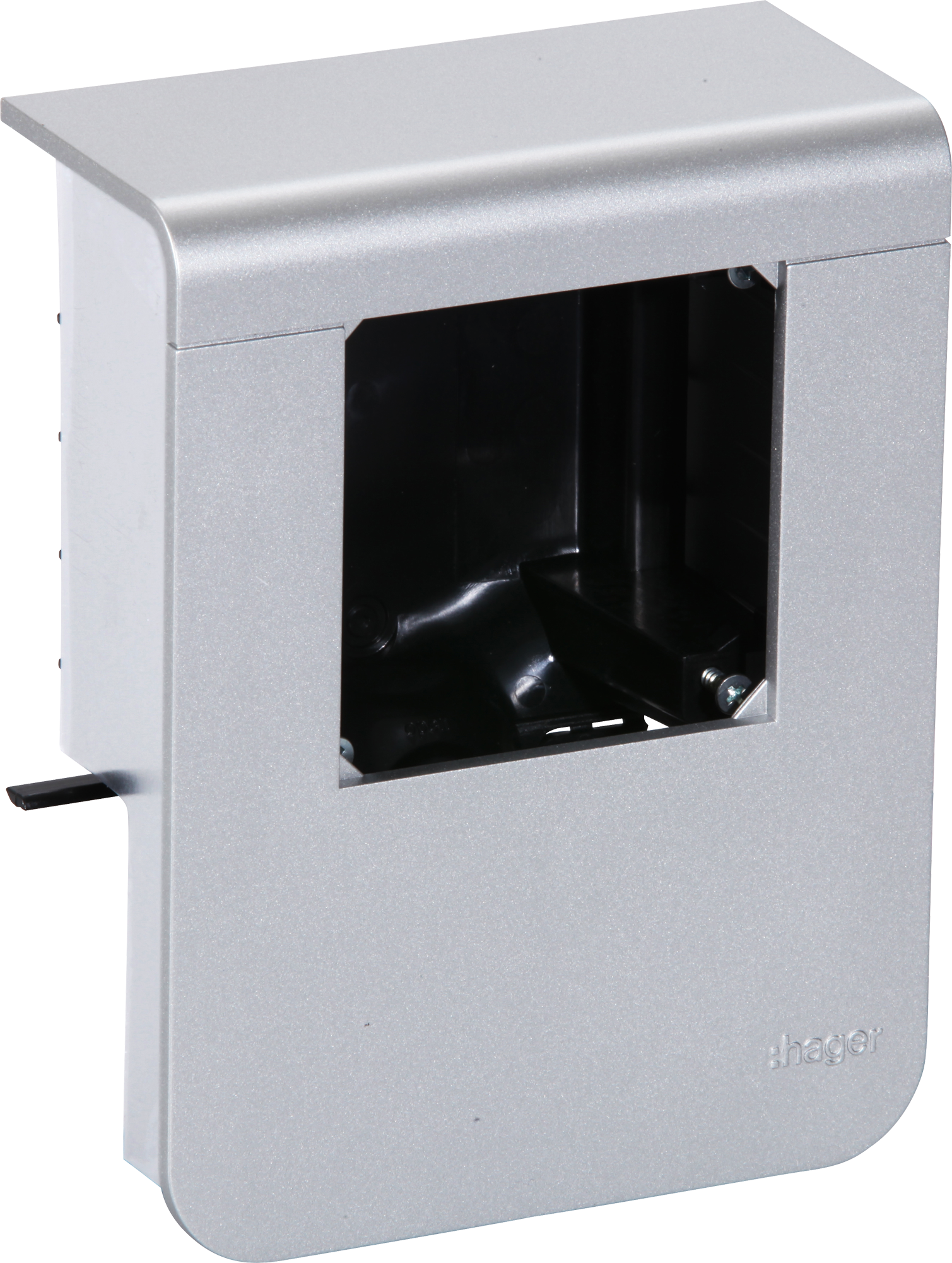 Support d'appareil Hager pour SL20080 vide, décor aluminium