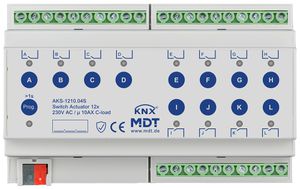 Actionneur-commutateur KNX AMD MDT AKS-1210.04S 12 can 10A 230VAC 8UM