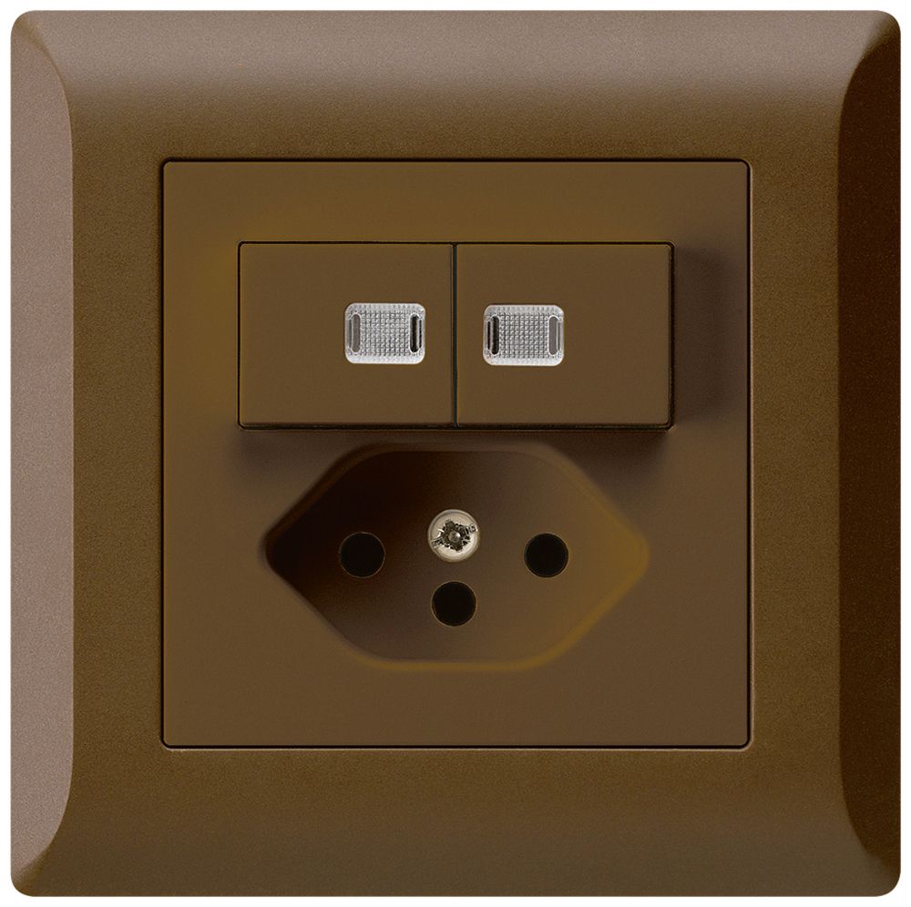 UP-Leuchtkombination 2×A-R/1P+T13 kallysto.line braun 2 Linsen