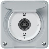 Interruttore a chiave robusto deviatore 16A 250V 86×86mm grigio