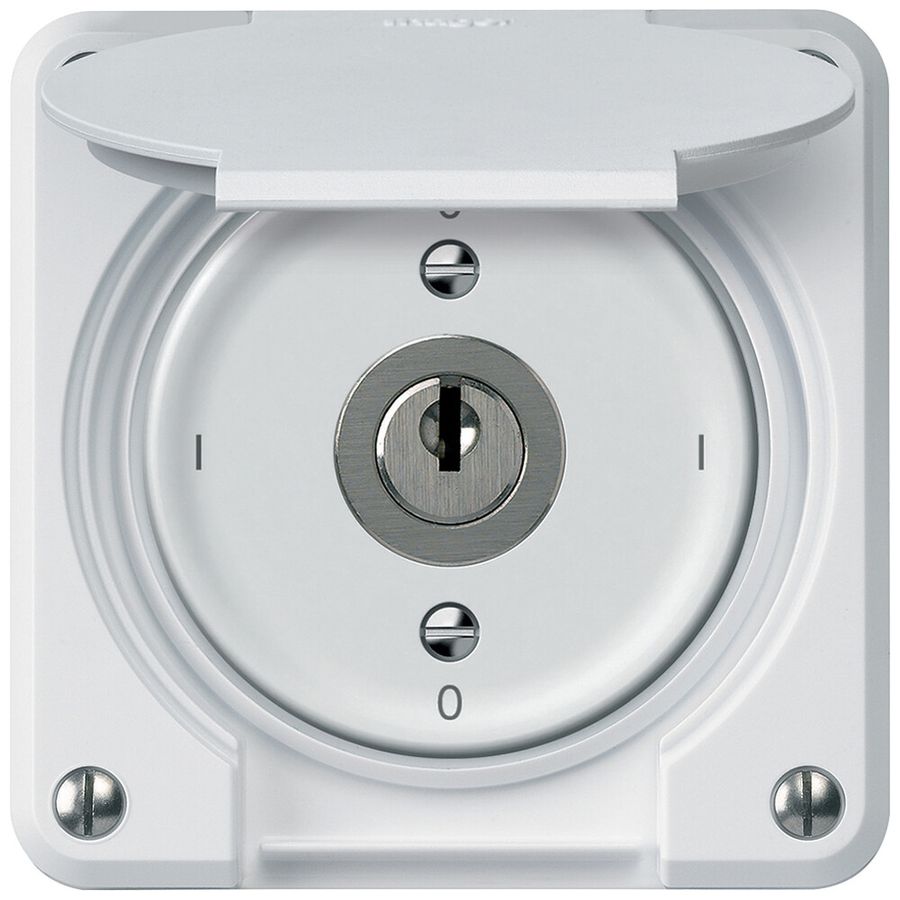 Interrupteur à clé ENC robusto interrupteur 3×1 pôle 16A 250V 86×86mm blanc