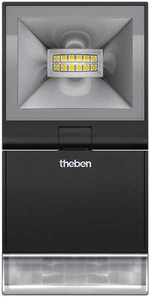 LED-Strahler theLeda S10, 10W 840lm 4000K, mit Bewegungsmelder, schwarz