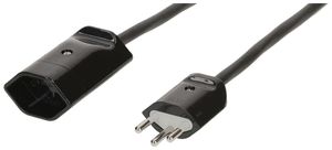 Verlängerungskabel MAX HAURI Td 3×1mm² 1m schwarz Stecker T12/13