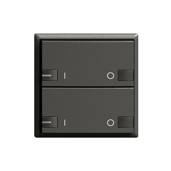 Frontset ON-OFF 2-K/2T mit LED ZEP 60×60mm schwarz