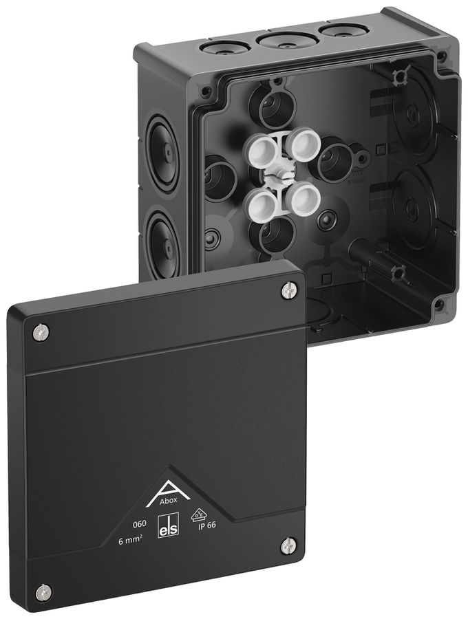 AP-Abzweigdose Spelsberg Abox 060-L/sw 127×127×70mm IP66 sz