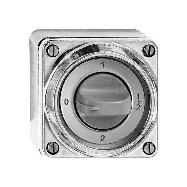 Drehschalter nass 1/1L Al kugelpoliert, mit Drehgriff