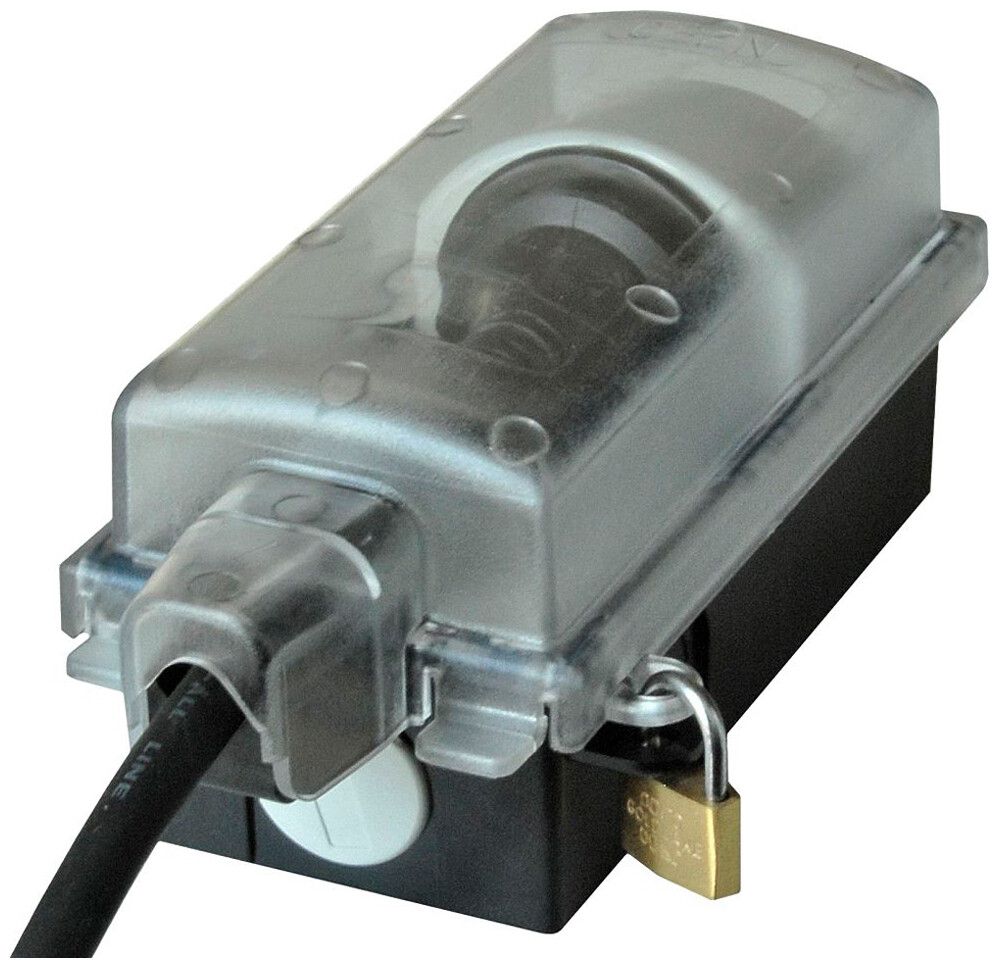 AP-Steckdose 1×T13 IP44 verschliessbar