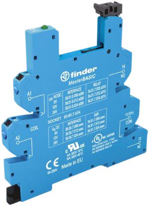 Zoccolo per relè Finder MasterBASIC p.relè Ser.34, 230…240VAC mors.ad innesto