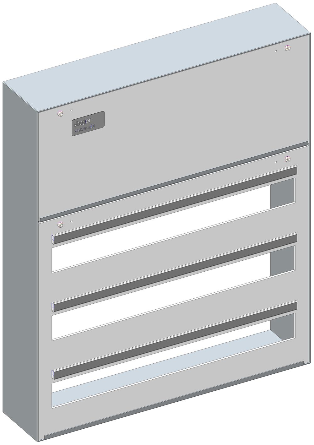 Coffret de distribution AP Hager ABT 2 places pour compteur 3-rangées 506×611mm