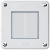 KNX-Taster Hager BA robusto A 2-fach 86×86mm weiss