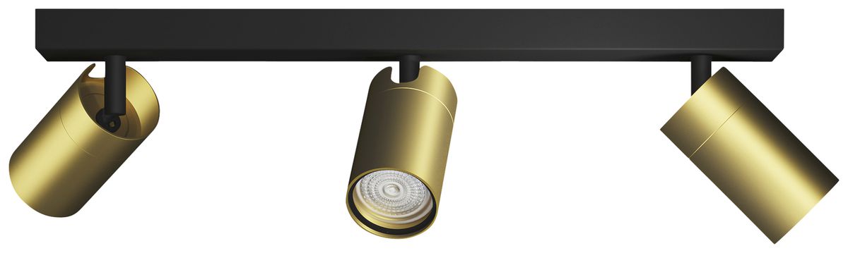 Spot Philips Idris GU10 3×5W IP44 442×119mm nero/ottone