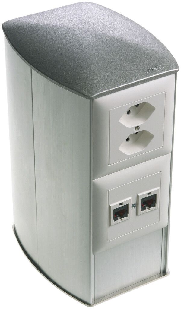 Potelet de raccordement Ellipse h=235 anod. avec 3 boîtes NIS IP20