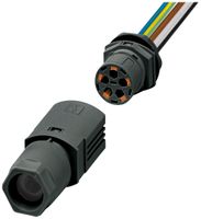 Passaggio a parete PX IPD WD spina di campo 5P 16A 450V M25 nero IP66 0.5m