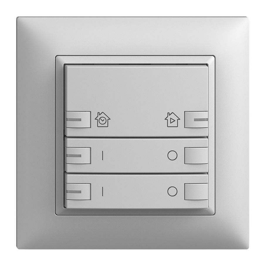UP-Frontset EDIZIOdue zeptrionAIR ON/OFF 2K mit Bez. mit LED hellgrau
