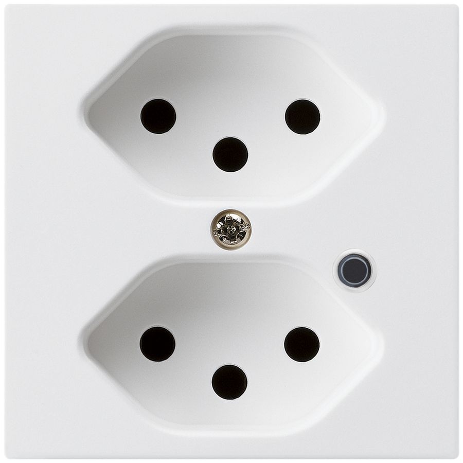 Steckdose Hager kallysto 2×T13 beleuchtet A ultraweiss