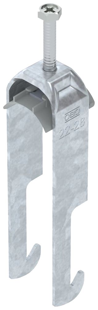 Fixation rapide BET 2056 pied à W mat.synthétique 22…28mm 2×câble acier Zn-ch-im