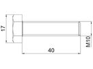 Sechskantschraube BET SKS M10×40mm 1×Mutter M10 2×U-Scheibe Ø11×19mm