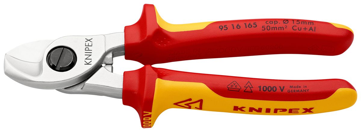Cesoia per cavi KNIPEX per Ø15mm max VDE 165mm