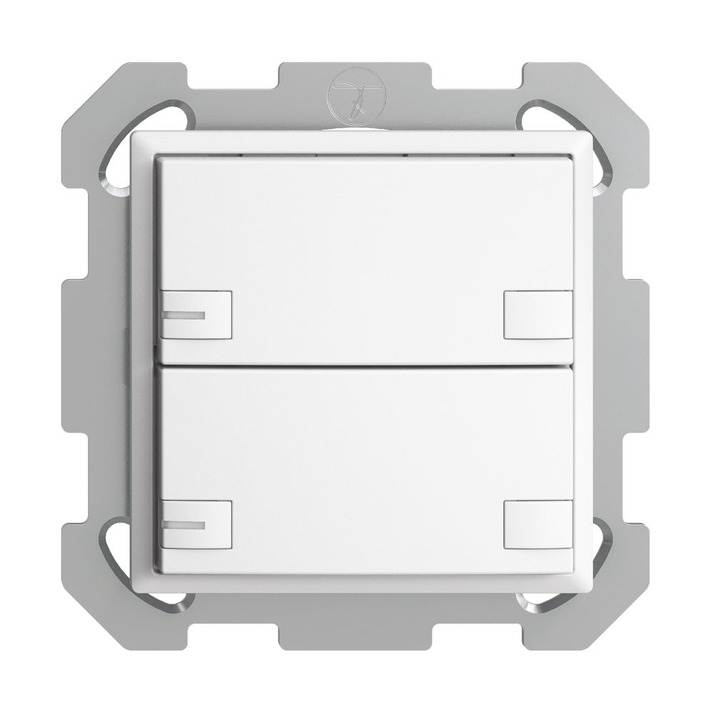 UP-Universaltaster 2×2T Steckklemme EDIZIOdue weiss, mit LED