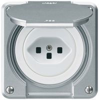 UP-Steckdose robusto A Typ 23 aluminium mit Steckklemmen