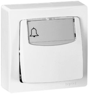 Sonnerietaster 230VAC IP44 weiss