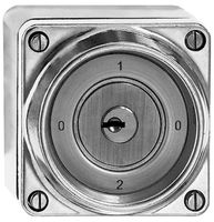 AP-Drehschalter feucht 2/1P Al natur mit Sicherheitsschloss