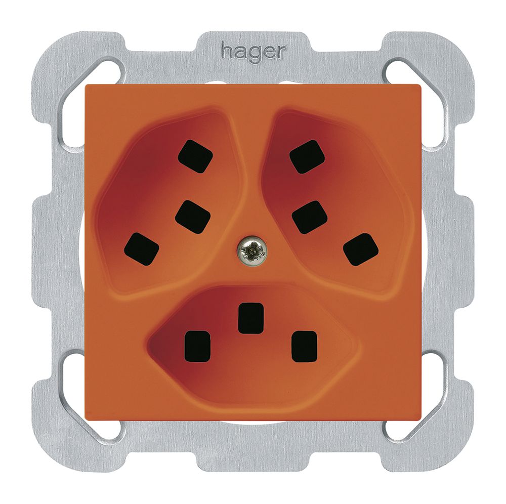 UP-Steckdose Hager kallysto 3×T23 B orange