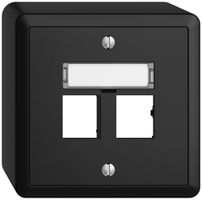 Kit montaggio AP EDIZIOdue uscita dritta, per 2×RJ45 freenet, nero