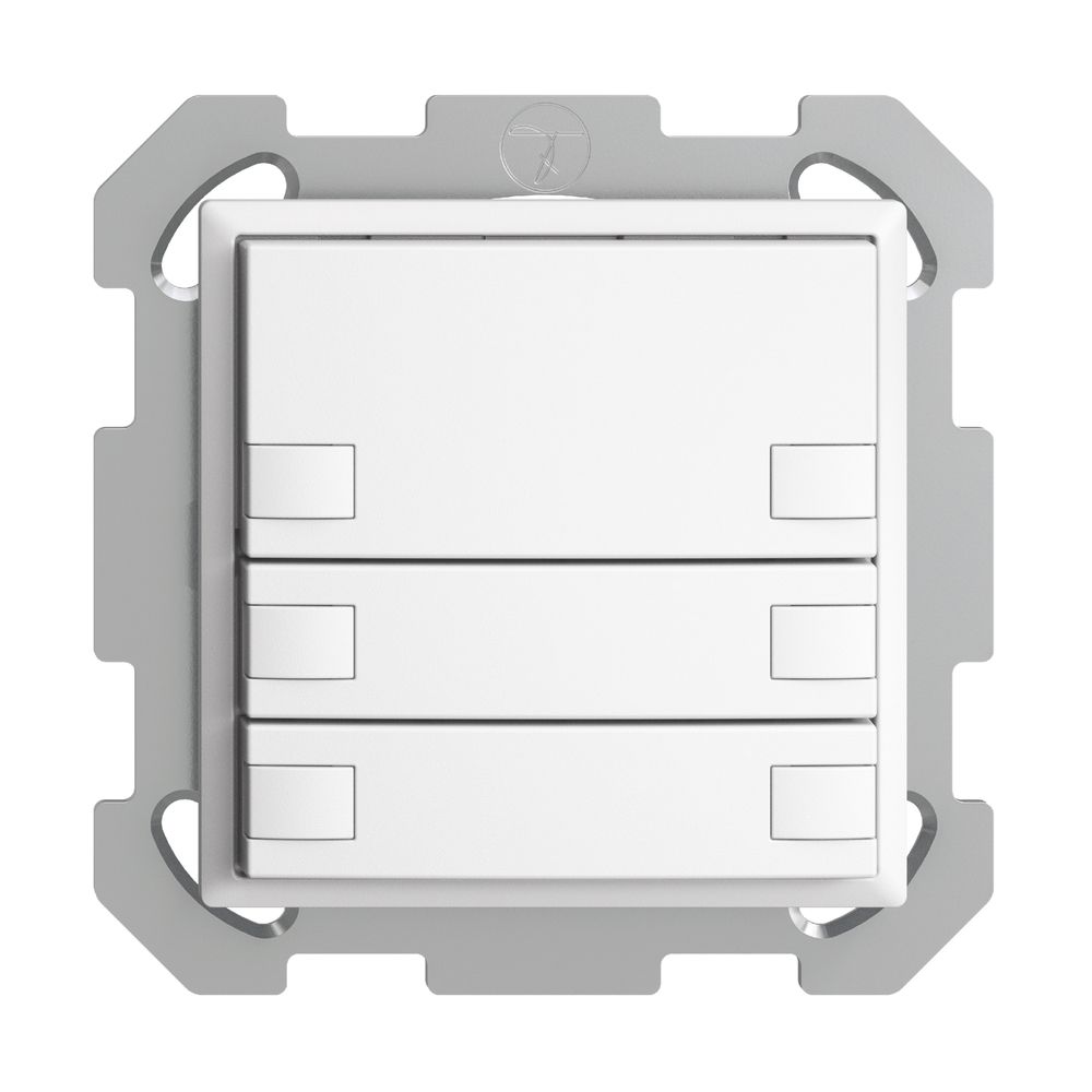 Poussoir univ. ENC 3×2t bornes à vis EDIZIOdue blanc, sans LED