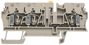 Borne de test sectionnable WM ZTR 2.5/3AN connexion à ressort 2.5mm² TS35 beige