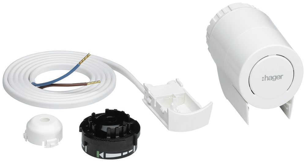 Thermischer Stellantrieb Hager 230V mit Adapter M30×1.5